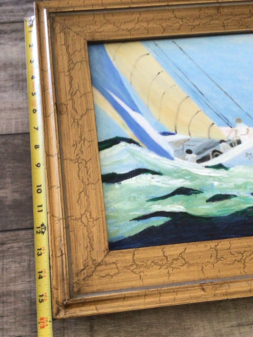 Original signed by local artist oil Framed Nautical Sailboat painting - Picture 8 of 11